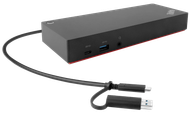 Stacion lidhës Lenovo ThinkPad Hybrid, USB-C/USB-A, dy porte 4K, Gigabit Ethernet, i zi