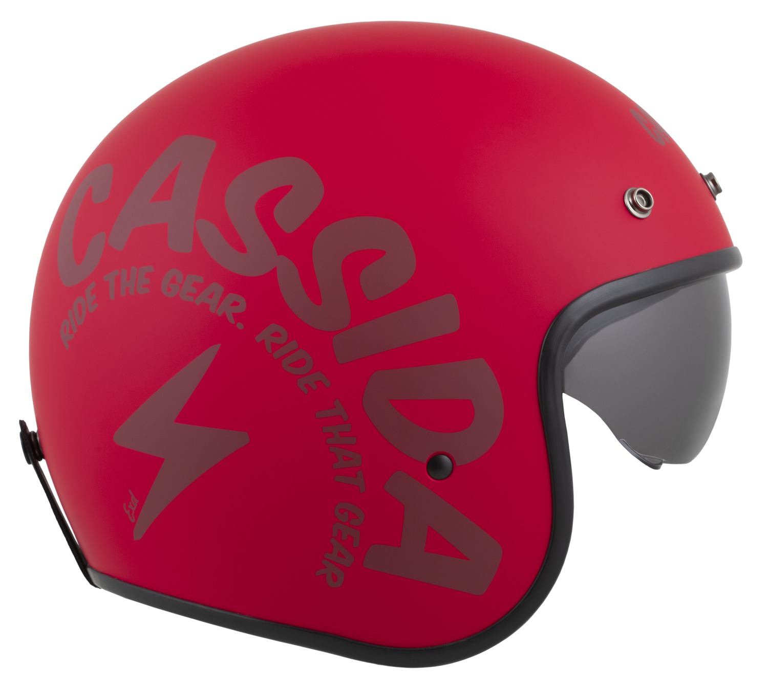 Kaskë moto CASSIDA Oxygen 2.0 Gear, vizor dielli, e kuqe mat