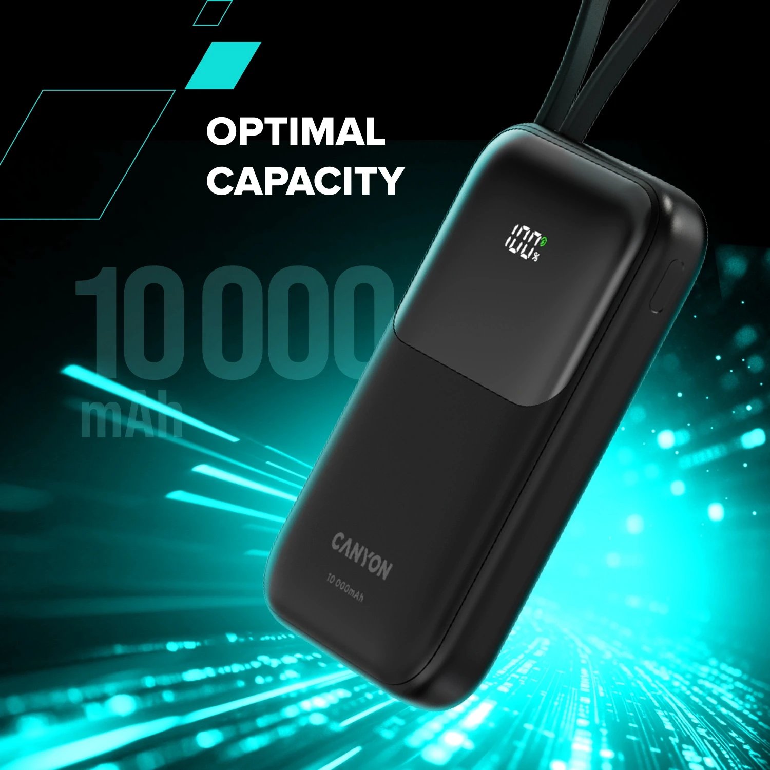 Power bank Canyon OnPower 101, 10000mAh, PD 22.5W, i zi