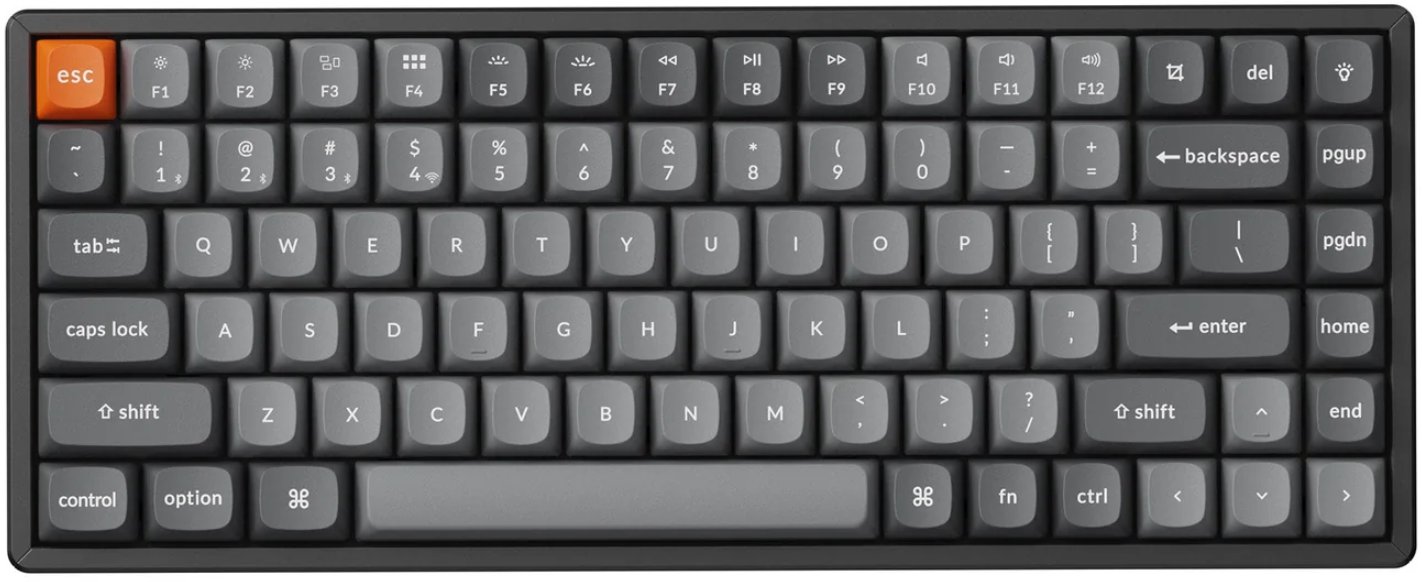 Tastierë mekanike Keychron K2 Max, wireless 75%, RGB, hot swappable Brown, e zezë