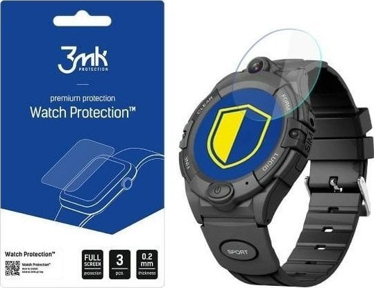 Xham mbrojtës 3MK FlexibleGlass për smartwatch Bemi Sport, hibrid, antibakterial, transparent