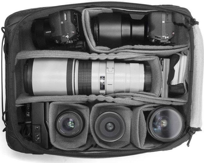 Kuti organizuese për kamera Peak Design Camera Cube Large, për pajisje fotografike, me ndarës fleksibël, e zezë