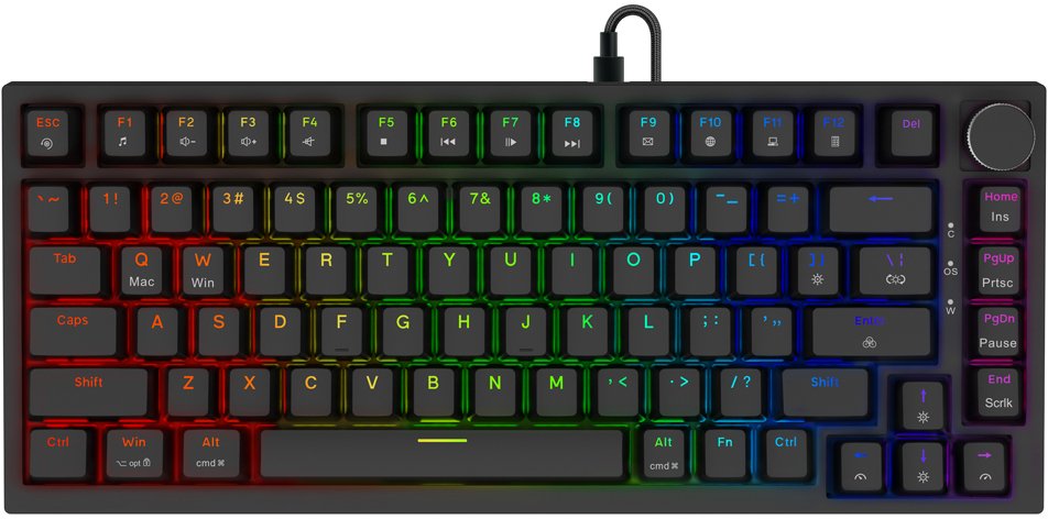 Tastierë mekanike ASTRAL, Outemu White Jade, 82 taste, e zezë