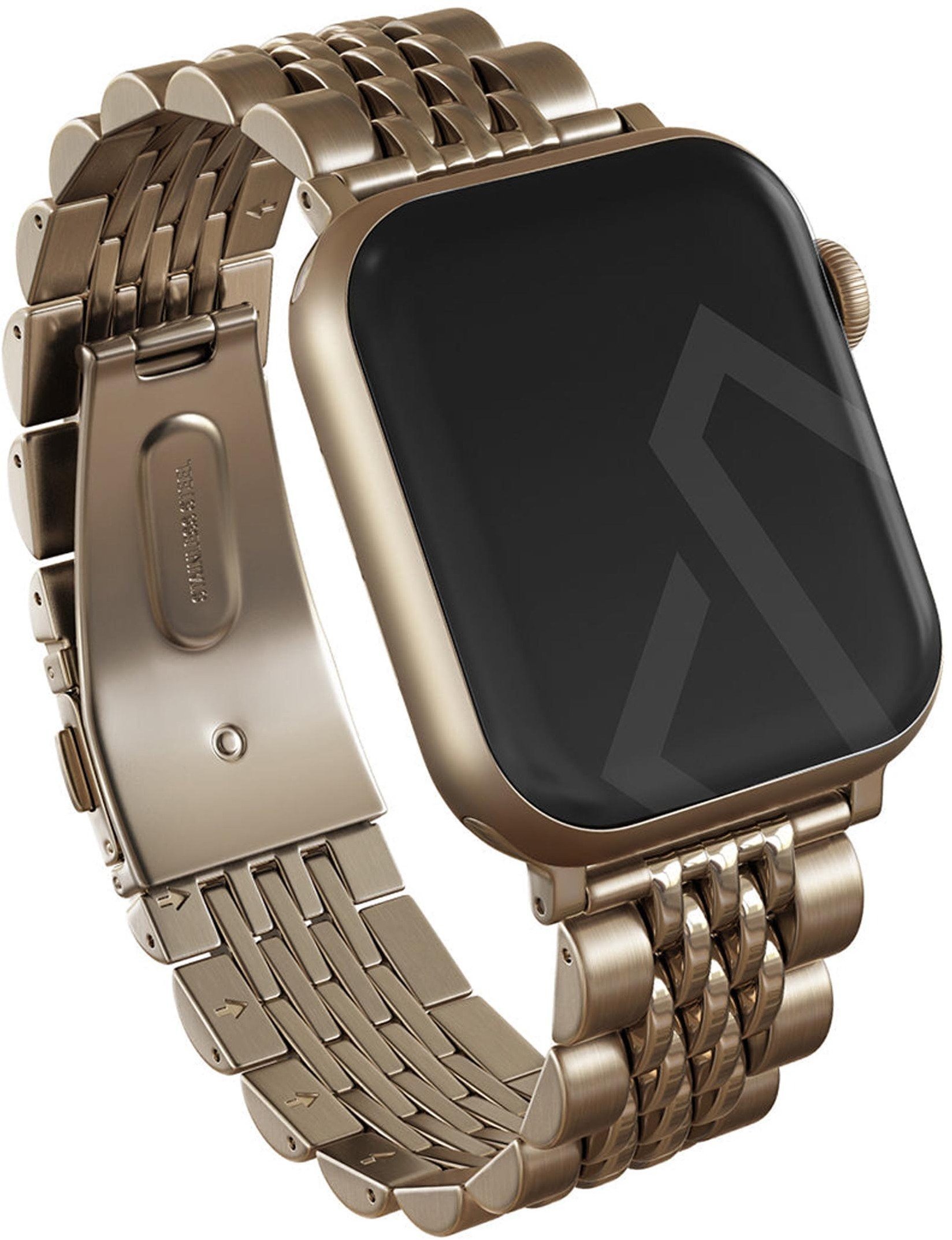 Byzylyk metalik për Apple Watch Chic Royal, çelik inox, 42mm 49mm, ngjyrë ari
