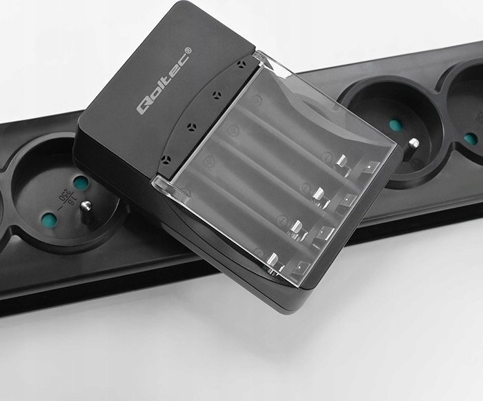 Karikues baterish Qoltec Charger, Ni-MH R03 AAA dhe R6 AA, 300mA, i bardhë