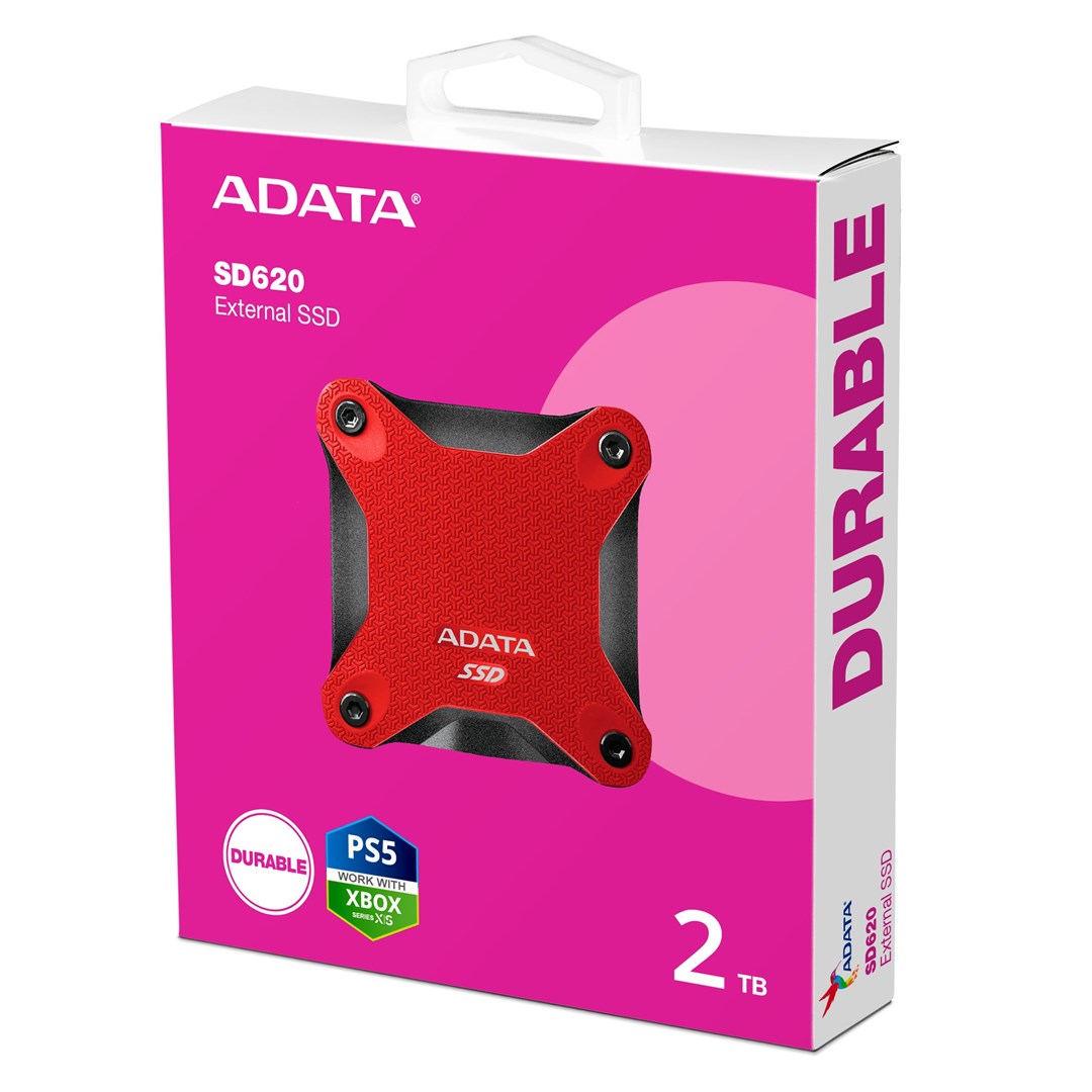 Disk SSD i jashtëm ADATA SD620, 2TB, USB 3.2, i kuq
