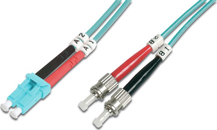 Kabllo patchcord Digitus me fibër optike, LC-ST, OM3, 50/125, 5m