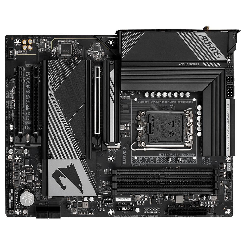 Pllakë amë Gigabyte B760 AORUS ELITE AX DDR4, ATX, LGA 1700, me WiFi