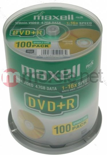 Disqe Maxell DVD+R (275641.30.GB), 4.7 GB, 16x, 100 copë