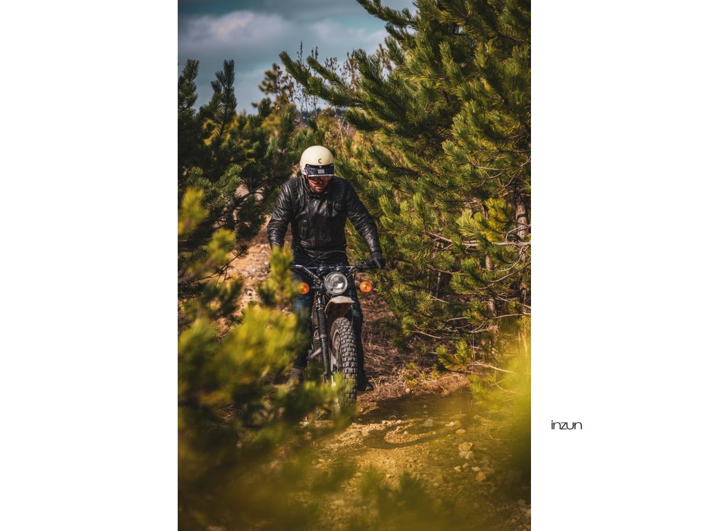 Helmë moto CASSIDA ESO Forty Nine 2026, fiberglass, retro, krem e zezë