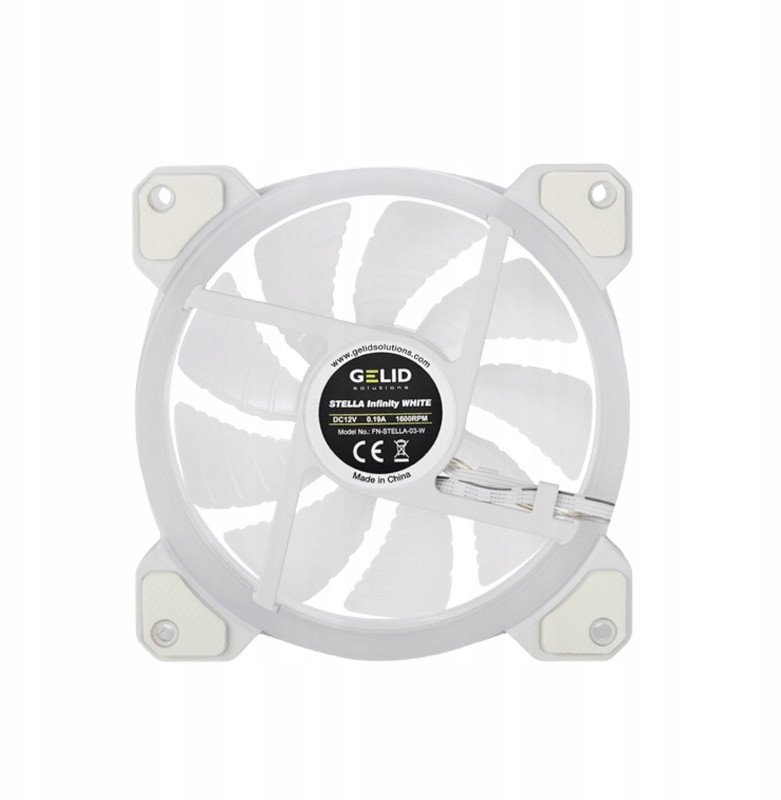 Вентилатор за компјутер Gelid Solutions Stella Infinity, 120mm, ARGB, бел