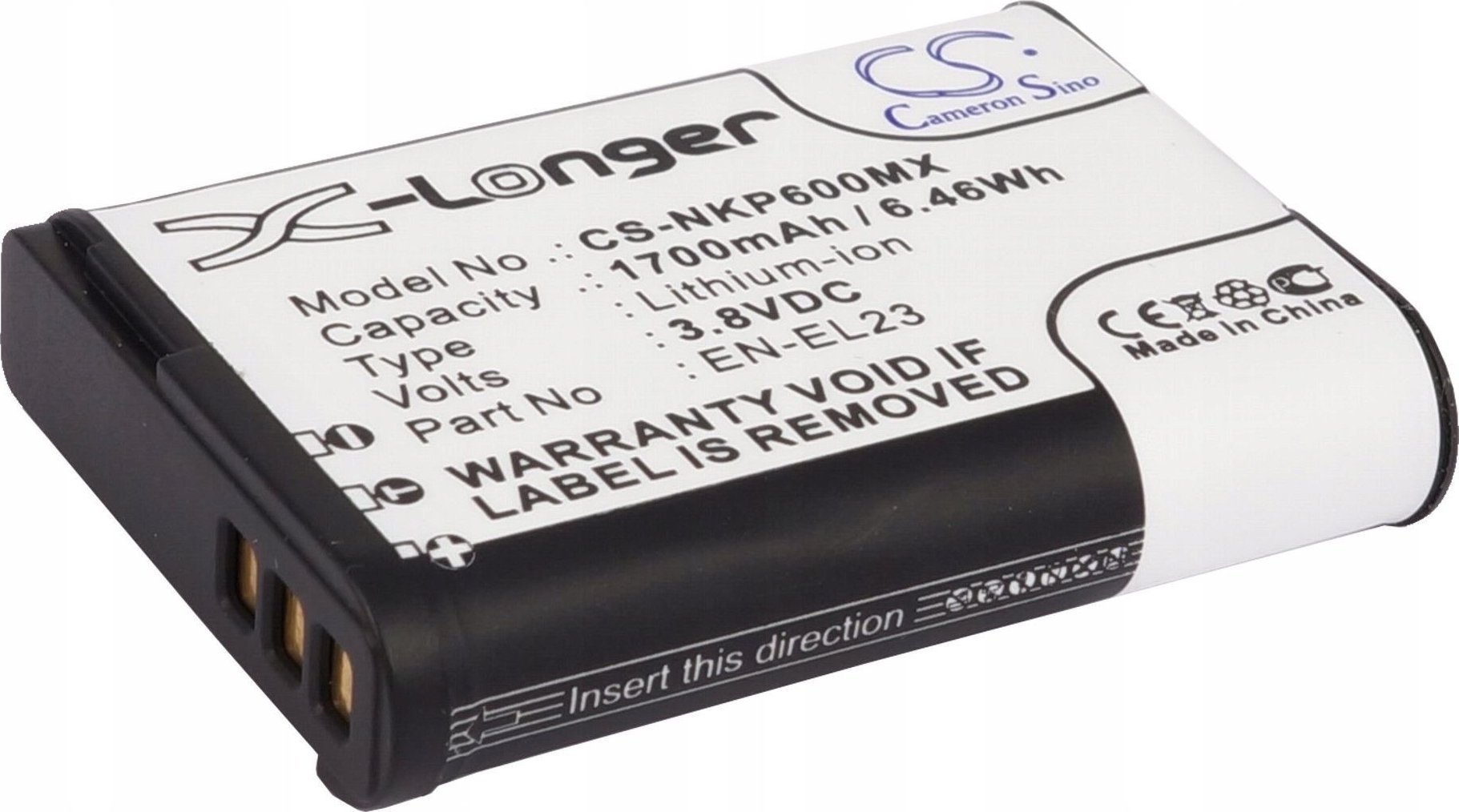 Bateri kamerë Cameron Sino EN-EL23, 1700mAh, Li-ion, e zezë