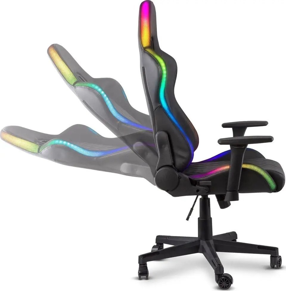 Karrige lojrash YENKEE YGC 300RGB STARDUST, ergonomike, me ndriçim RGB, e zezë
