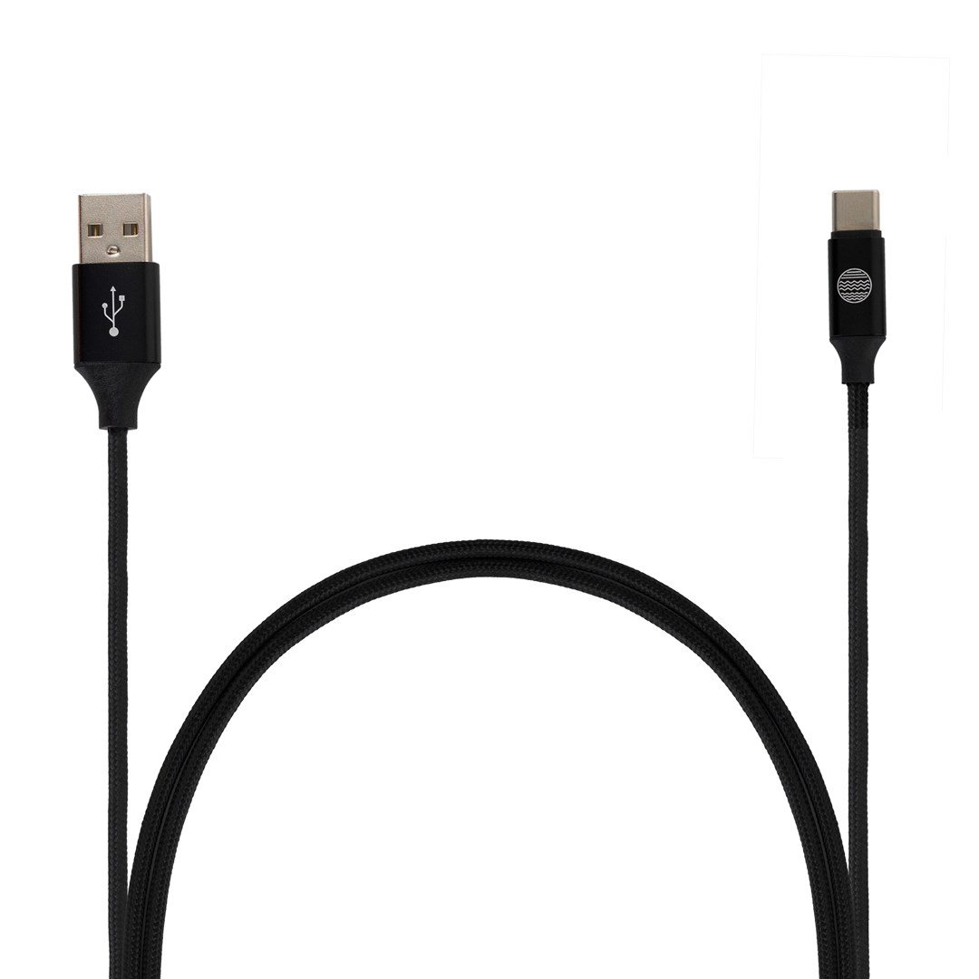 Kabllo USB-A në USB-C Our Pure Planet, 1.2m, e zezë 