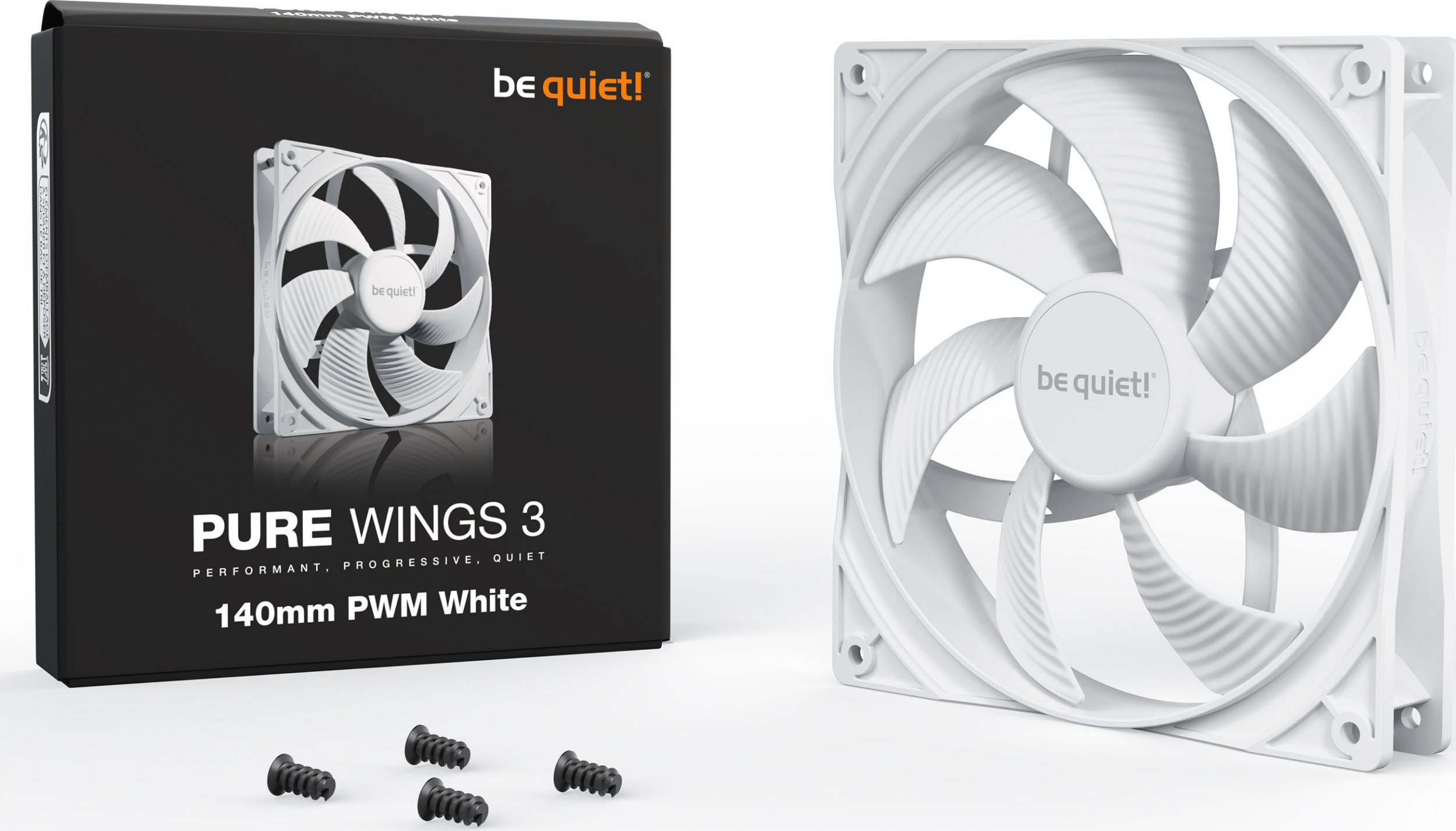 Вентилатор за компјутер be quiet Pure Wings 3 BL112, 140mm, PWM, бел