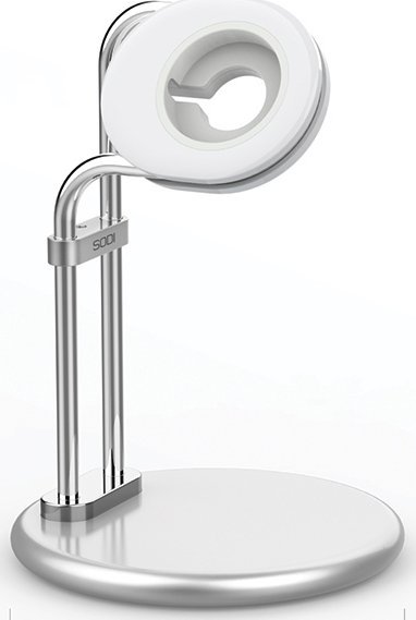 Stativ për Apple Watch Sodi SAW-300, bazë karikimi, alumini, argjend