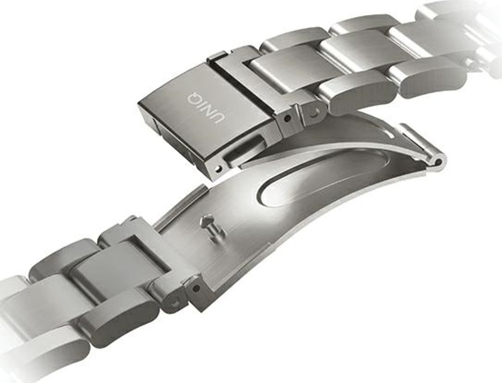 Rrip ore Uniq Osta Strap Case për Apple Watch, 42/44/45/49mm, çelik inox, argjendtë