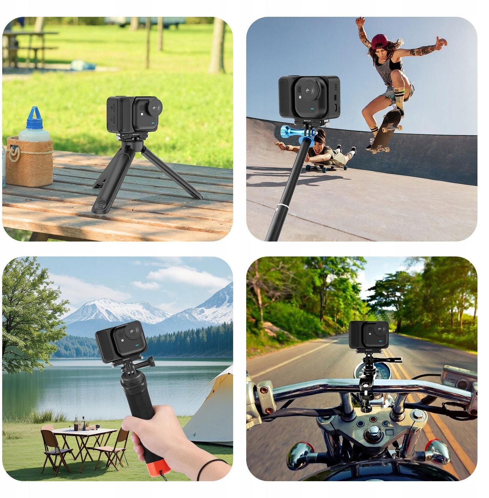 Mbajtëse magnetike PULUZ për Insta360 GO Ultra, montim Quick Release, e zezë