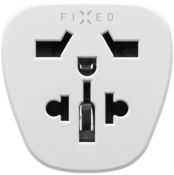 Përshtatës FIXED për lidhjen e karikuesve UK, US, AUS në priza EU, i bardhë