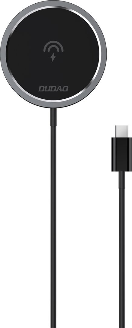 Безжичен полнач Dudao Kit 15W, MagSafe Qi, AC адаптер 20W, бел