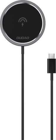 Безжичен полнач Dudao Kit 15W, MagSafe Qi, AC адаптер 20W, бел