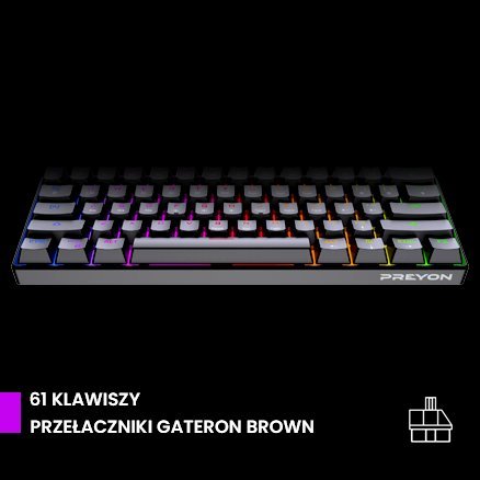 Tastierë Preyon Brown All Claw Gateron Brown, US, e zezë