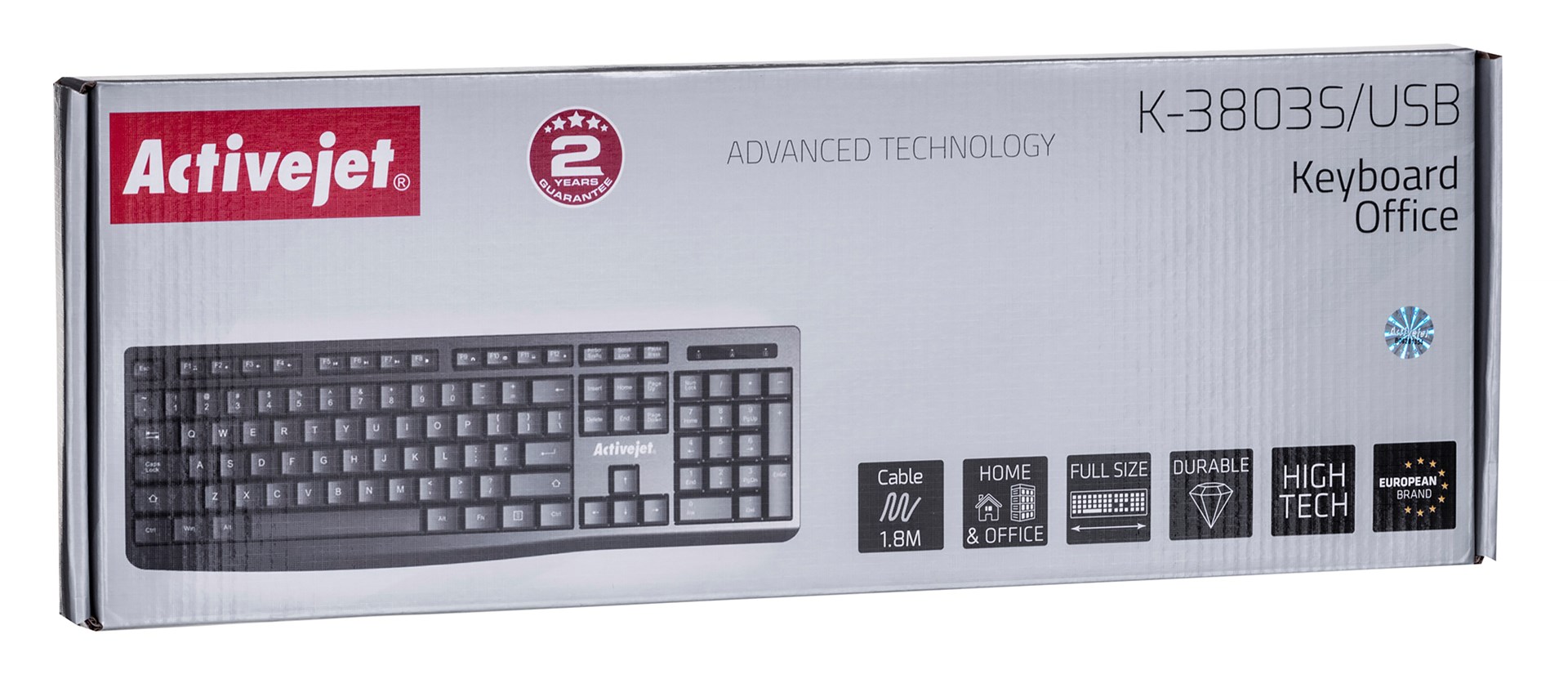 Tastierë Activejet K-3803S, USB, QWERTY, e zezë