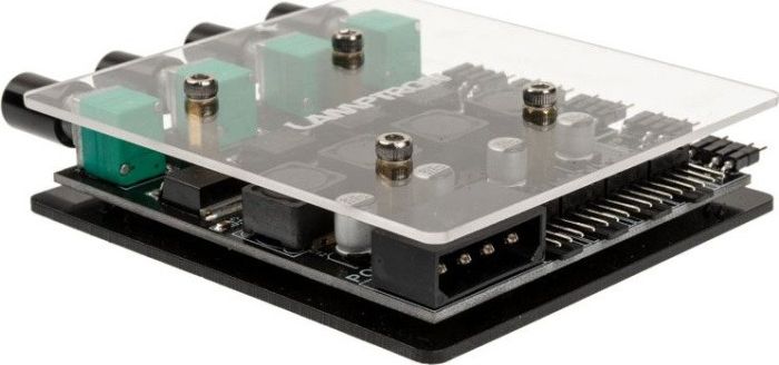 Kontrollues ventilatorësh Lamptron CP436 ARGB, 4 kanale, kontroll manual, i zi