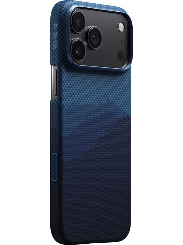 Mbulesë telefoni PITAKA Ultra Slim Over the Horizon për iPhone 17 Pro Max, fibër aramid, MagSafe, e zezë