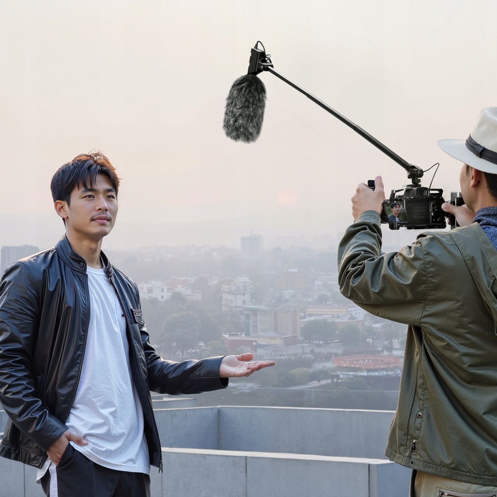 Krah teleskopik mikrofoni Ulanzi ZJ08, 1m, kabllo 3.5mm TRS, i zi