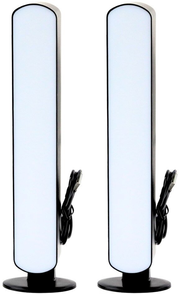 Set llampa tavoline gaming RGB LED, 2 copë, me telekomandë, të zeza