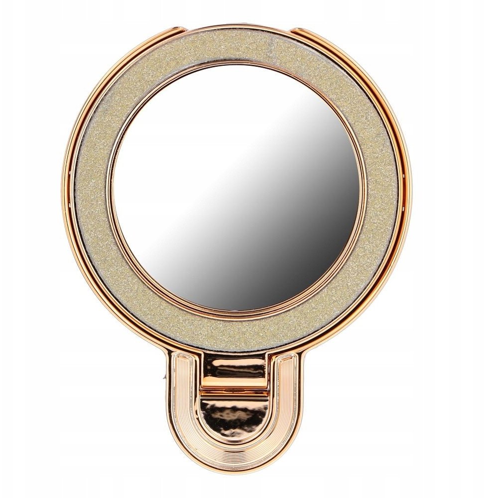 Држач за телефон Be Happy Gifts Circle Mirror, со лепенка, кружна огледална, златна