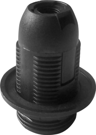 Mbajtëse llambë Orno Thermoplastic E14, me flanxhë, e zezë