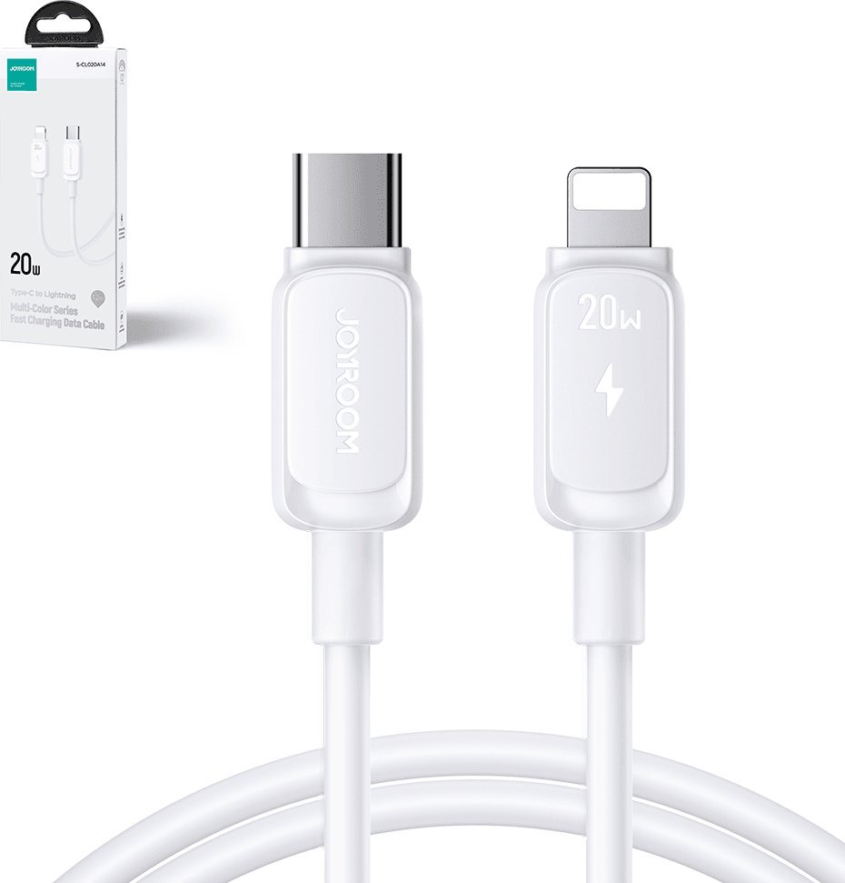 Kabllo USB Joyroom S-CL020A14, USB C në Lightning, 1.2m, e bardhë