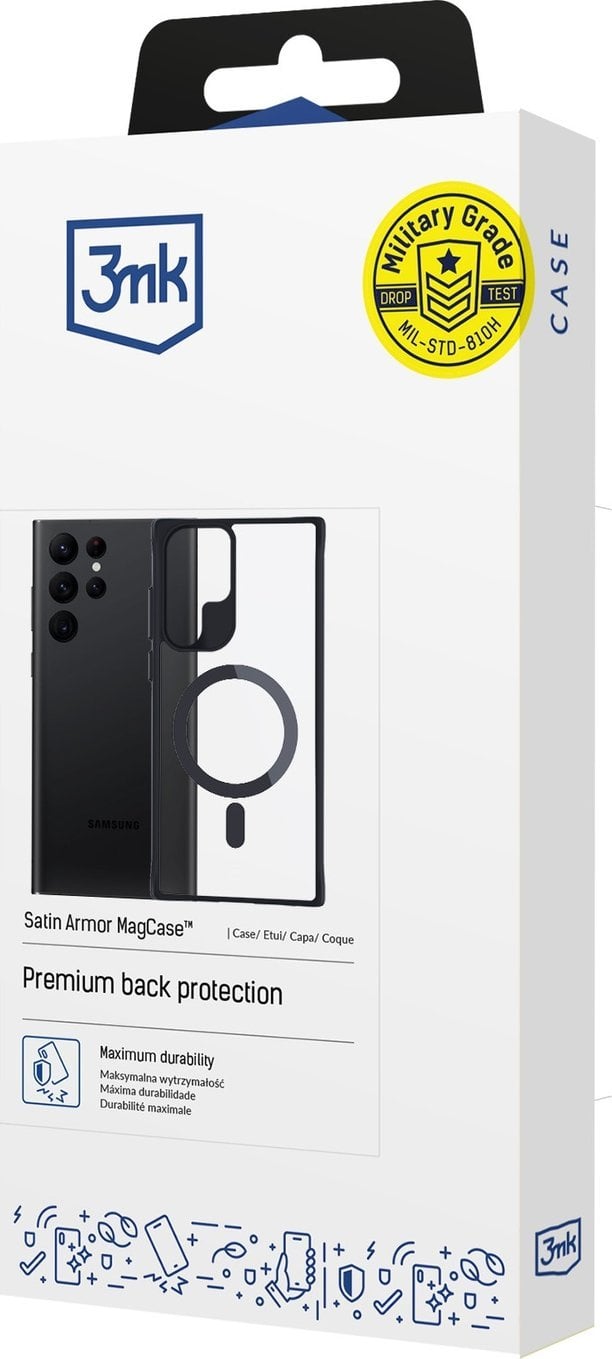 Заштитна маска 3mk Satin Armor MagCase за Samsung Galaxy A35 5G, компатибилна со MagSafe, транспарентна