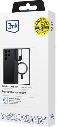 Заштитна маска 3mk Satin Armor MagCase за Samsung Galaxy A35 5G, компатибилна со MagSafe, транспарентна