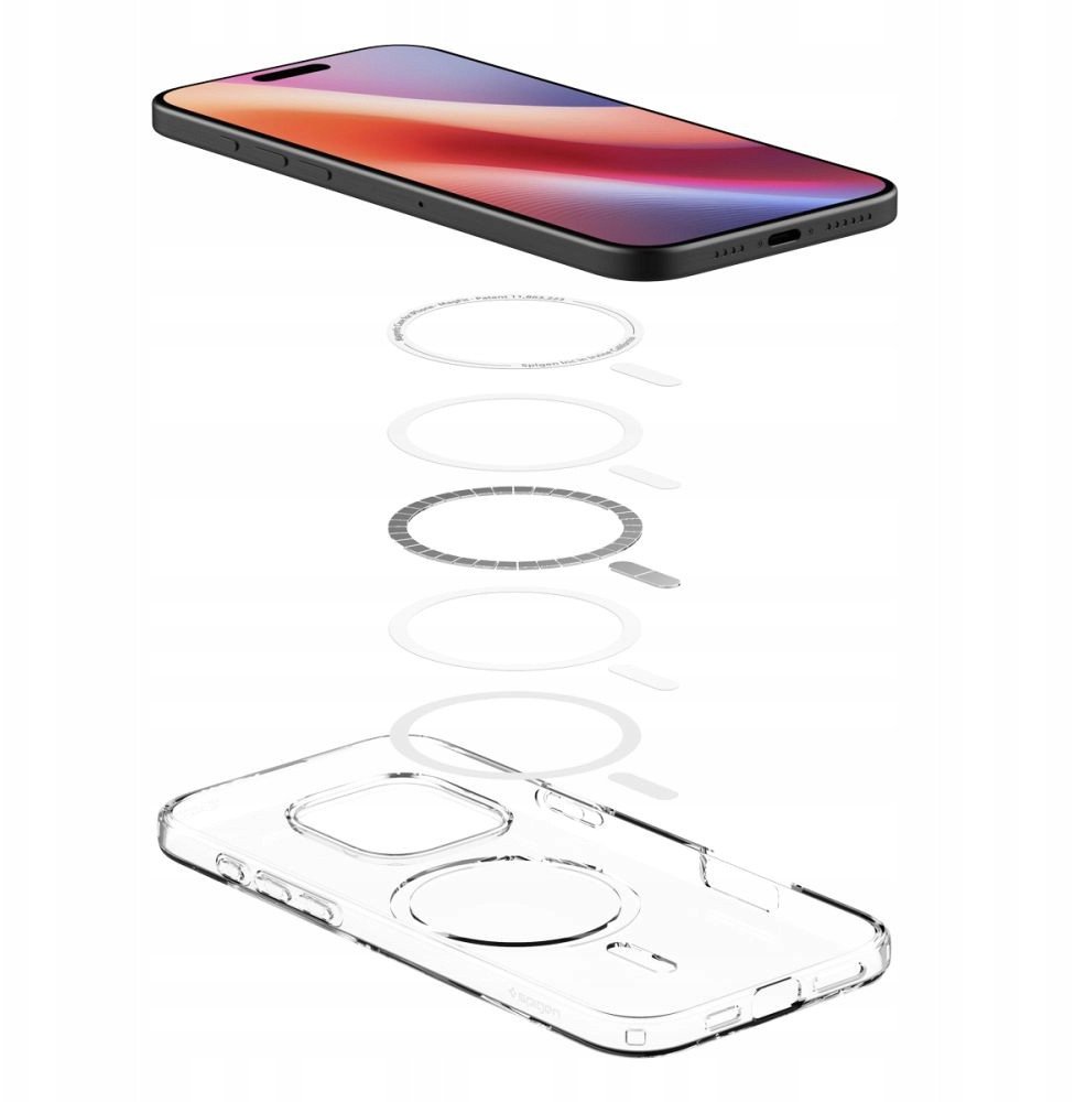 Mbulesë telefoni Spigen Liquid Crystal MagSafe, për iPhone 17 Pro Max, transparente, e bardhë