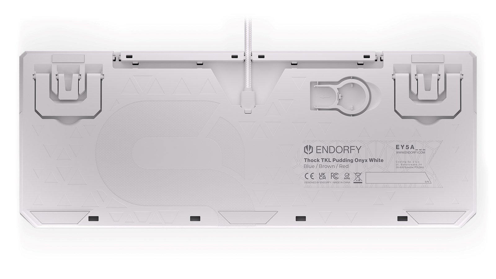 Tastierë mekanike Gaming Endorfy THOCK TKL OWH P, USB, Kailh Red, RGB, e bardhë