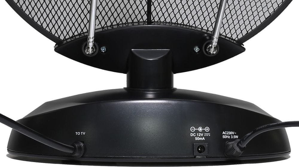 Antena e brendshme TV EVOLVEO Xany 4 LTE, DVB-T/T2 HD, përforcues 50 dB, e zezë