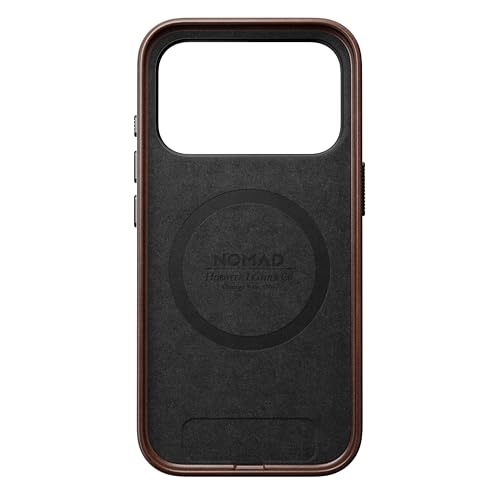 Kutia mbrojtëse NOMAD Traditional Leather, për iPhone 17 Pro, lëkurë origjinale, MagSafe, kafe Rustic Brown Horween
