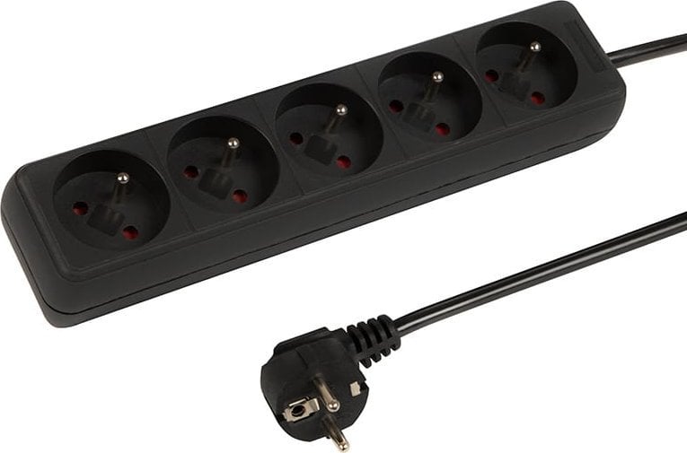 Електричен продолжен кабел Blow 98-745, 5 приклучоци со заземјување, 5m, црн