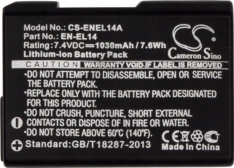 Bateri kamerë Cameron Sino CS-ENEL14A, Li-ion, 1030mAh, gri