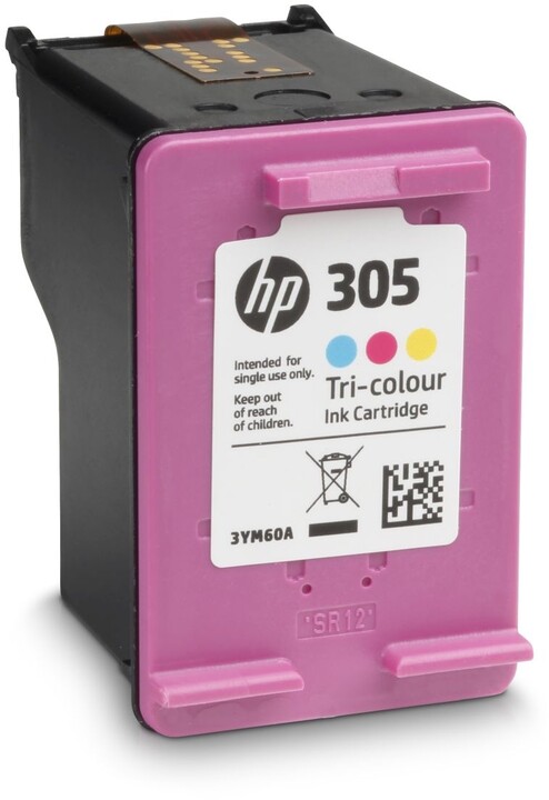 Ngjyra për printer HP 3YM60AE No. 305, e verdhë / kuqe / kaltër