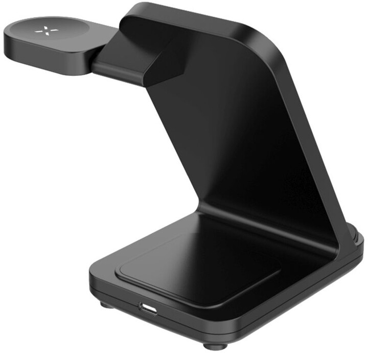 Stacion karikimi FIXED Powerstation për Samsung 15W+5W+2.5W, i zi