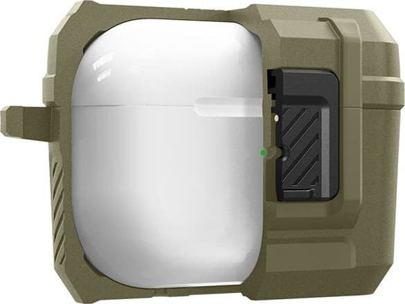 Mbështjellëse Spigen Lock Fit për Apple AirPods Pro 1 2, matte, khaki