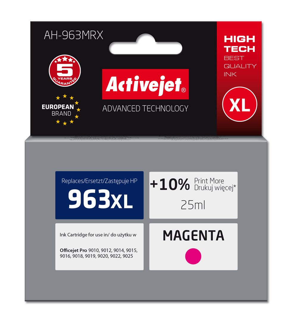 Ngjyrë për printer Activejet AH-963MRX (zëvendësim për HP 963XL), 25 ml, vjollcë