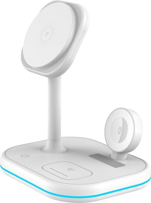 Безжичен полнач Tech-Protect QI15W-A27 3in1 MagSafe, 15W, со ЛЕД, црн