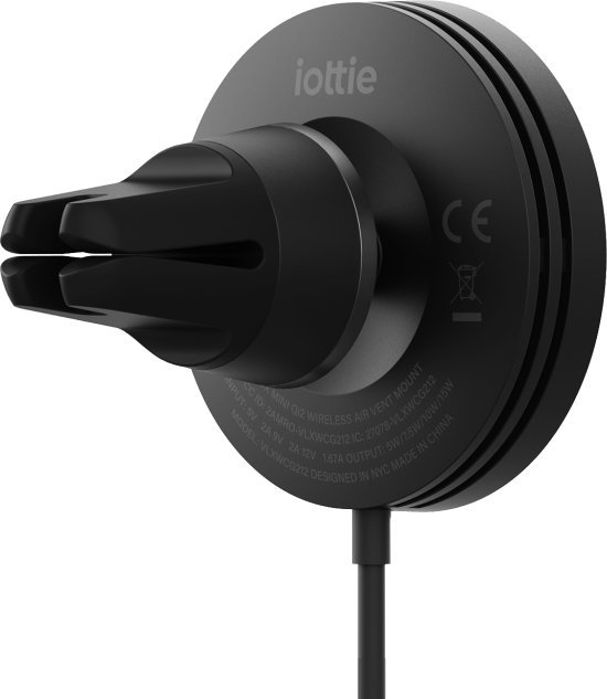 Mbajtës veture me karikues wireless Iottie Velox Qi2, 15W, MagSafe, i zi