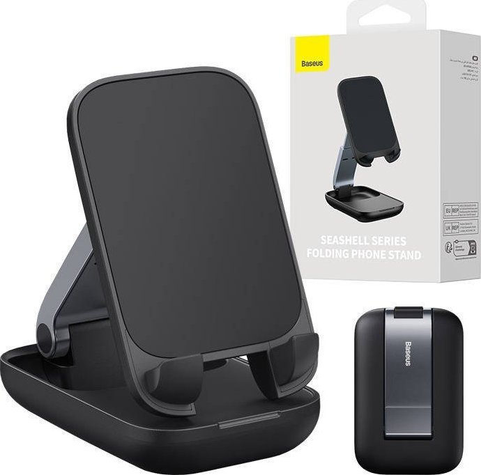 Mbajtëse telefoni Baseus Folding Phone Stand Cluster, e palosshme, antirrëshqitëse, e zezë