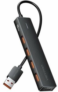 HUB USB Vention 5 në 1, USB A në 4x USB 3.2 Gen2 dhe USB C 10Gbps, i zi